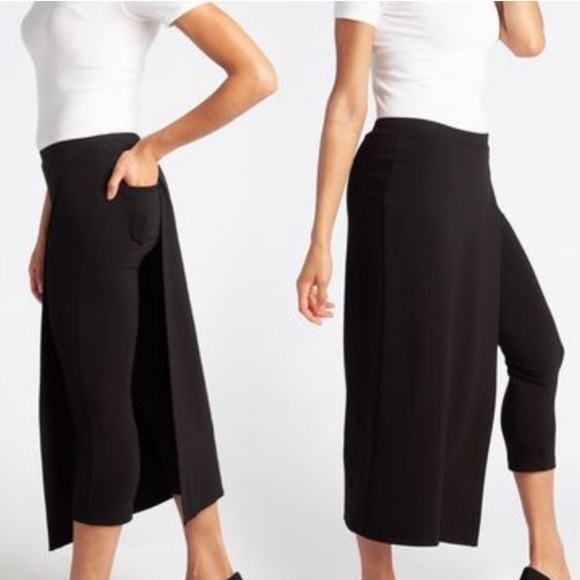 Betabrand the Sassiest Crop Pant/Skirt in Black Size L - Picture 1 of 7